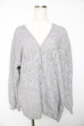 axes femme POETIQUE / ハート透かし編みニットカーディガン  グレー Y-25-11-01-060-AX-TO-SZ-ZY