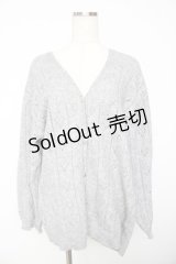 axes femme POETIQUE / ハート透かし編みニットカーディガン  グレー Y-25-11-01-060-AX-TO-SZ-ZY