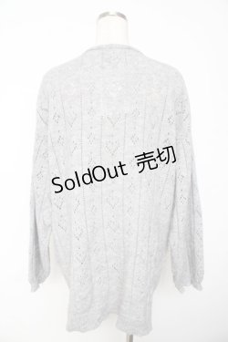 画像2: axes femme POETIQUE / ハート透かし編みニットカーディガン  グレー Y-25-11-01-060-AX-TO-SZ-ZY