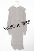 axes femme / ジップ付きニット×ニットワンピース  グレー Y-25-11-01-062-AX-OP-SZ-ZY