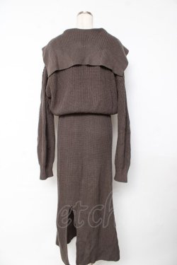 画像2: axes femme / ジップ付きニット×ニットワンピース  グレー Y-25-11-01-062-AX-OP-SZ-ZY