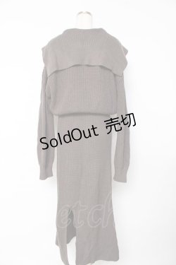 画像2: axes femme / ジップ付きニット×ニットワンピース  グレー Y-25-11-01-062-AX-OP-SZ-ZY