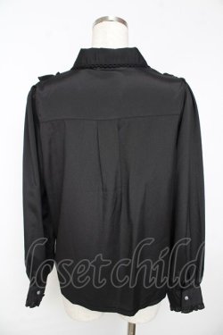 画像2: axes femme / 花リボンブローチ付きブラウス M 黒 Y-25-11-01-064-AX-BL-SZ-ZY