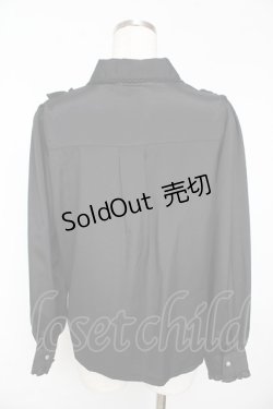 画像2: axes femme / 花リボンブローチ付きブラウス M 黒 Y-25-11-01-064-AX-BL-SZ-ZY