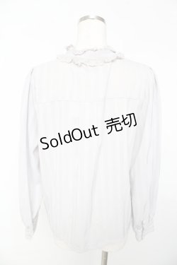 画像2: axes femme kawaii / ストライプリボンブラウス M グレー Y-25-11-01-065-AX-BL-SZ-ZY