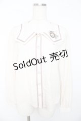 axes femme POETIQUE / 時計刺繍セーラーブラウス M キナリ Y-25-11-01-066-AX-BL-SZ-ZY