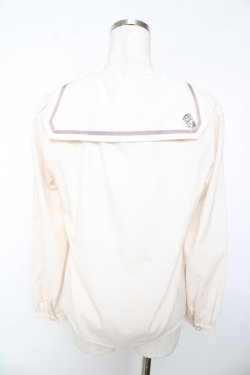 画像2: axes femme POETIQUE / 時計刺繍セーラーブラウス M キナリ Y-25-11-01-066-AX-BL-SZ-ZY