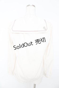 画像2: axes femme POETIQUE / 時計刺繍セーラーブラウス M キナリ Y-25-11-01-066-AX-BL-SZ-ZY