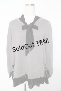 axes femme / ボウタイシャツレイヤードプルオーバー M グレー Y-25-11-01-067-AX-TO-SZ-ZY