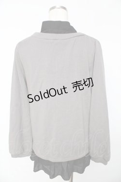 画像2: axes femme / ボウタイシャツレイヤードプルオーバー M グレー Y-25-11-01-067-AX-TO-SZ-ZY