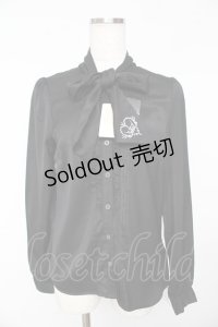 Secret Honey / フロントフリルボウタイブラウス 2 黒 Y-25-11-01-068-CA-BL-SZ-ZY