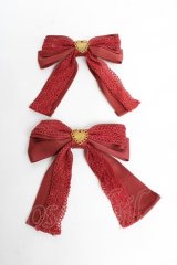 Angelic Pretty / レースハートチャームレースクリップSet  赤 Y-25-11-01-011-AP-AC-SZ-ZY