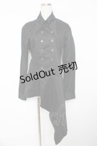 BPN FOR MEN / アシンメトリーロングシャツ M 黒 Y-25-11-01-072-GO-BL-SZ-ZY