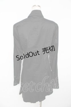 画像2: BPN FOR MEN / アシンメトリーロングシャツ M 黒 Y-25-11-01-072-GO-BL-SZ-ZY