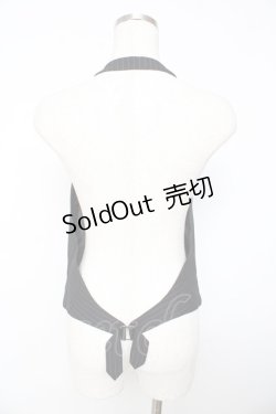 画像2: BPN FOR MEN / ピンストライプホルターベスト M 黒 Y-25-11-01-073-GO-TO-SZ-ZY