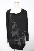 BPN FOR MEN / プリント入りレイヤード風ロングトップス M 黒 Y-25-11-01-074-GO-TO-SZ-ZY