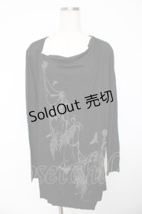 BPN FOR MEN / プリント入りレイヤード風ロングトップス M 黒 Y-25-11-01-074-GO-TO-SZ-ZY