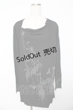 画像1: BPN FOR MEN / プリント入りレイヤード風ロングトップス M 黒 Y-25-11-01-074-GO-TO-SZ-ZY