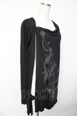 画像3: BPN FOR MEN / プリント入りレイヤード風ロングトップス M 黒 Y-25-11-01-074-GO-TO-SZ-ZY