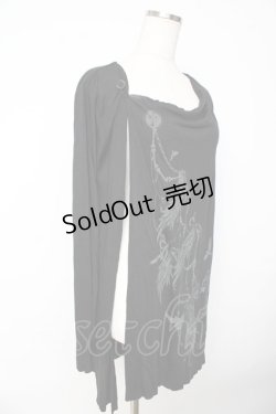 画像3: BPN FOR MEN / プリント入りレイヤード風ロングトップス M 黒 Y-25-11-01-074-GO-TO-SZ-ZY