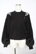 EATME / ショルダーレースアップニットトップス F 黒 Y-25-11-01-076-LO-TO-SZ-ZY