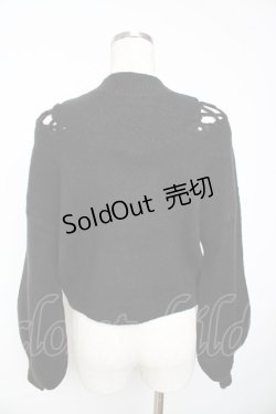 画像2: EATME / ショルダーレースアップニットトップス F 黒 Y-25-11-01-076-LO-TO-SZ-ZY