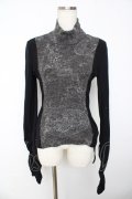 Ozz oneste / 不死鳥刺繍ハイネックニット  黒×グレー Y-25-11-01-077-OO-TO-SZ-ZY