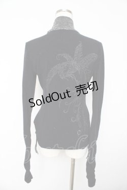 画像2: Ozz oneste / 不死鳥刺繍ハイネックニット  黒×グレー Y-25-11-01-077-OO-TO-SZ-ZY