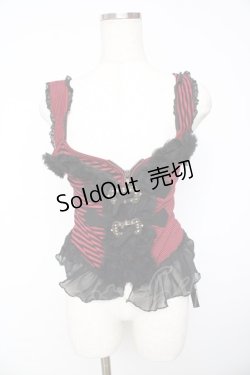 画像1: ALGONQUINS / マルチボーダービスチェ F 赤×黒 Y-25-11-01-081-AL-TO-SZ-ZY