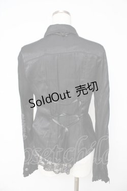 画像2: ALGONQUINS / ジャボ付きブラウス F 黒 Y-25-11-01-082-AL-BL-SZ-ZY