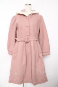 axes femme / 額縁風刺繍フード付きコート M ピンク Y-25-11-01-086-AX-CO-SZ-ZY