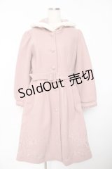 axes femme / 額縁風刺繍フード付きコート M ピンク Y-25-11-01-086-AX-CO-SZ-ZY