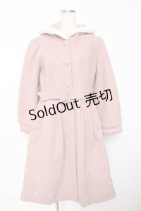 axes femme / 額縁風刺繍フード付きコート M ピンク Y-25-11-01-086-AX-CO-SZ-ZY