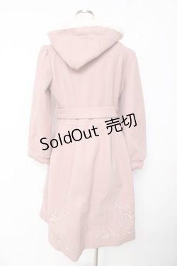 画像2: axes femme / 額縁風刺繍フード付きコート M ピンク Y-25-11-01-086-AX-CO-SZ-ZY