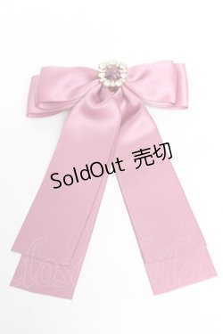 画像1: Maison de FLEUR / ビジューサテンリボンバレッタ  ダークピンク Y-25-11-01-013-LO-AC-SZ-ZY