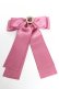 画像1: Maison de FLEUR / ビジューサテンリボンバレッタ  ダークピンク Y-25-11-01-013-LO-AC-SZ-ZY (1)