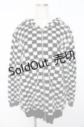 ALGONQUINS / ブロックチェックファーブルゾン ユニセックス 白×黒 Y-25-11-01-092-AL-JA-SZ-ZY