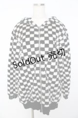 ALGONQUINS / ブロックチェックファーブルゾン ユニセックス 白×黒 Y-25-11-01-092-AL-JA-SZ-ZY