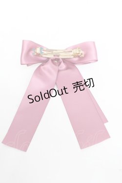画像2: Maison de FLEUR / ビジューサテンリボンバレッタ  ダークピンク Y-25-11-01-013-LO-AC-SZ-ZY