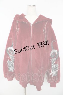 画像1: REFLEM / ドラゴン刺繍BIGファーパーカーファーブルゾン  ワイン Y-25-11-01-097-PU-CO-SZ-ZY