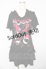 PUTUMAYO / こぐまのサーカスプリントワンピース  黒 Y-25-11-01-103-PT-OP-SZ-ZY