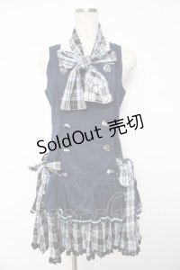 PUTUMAYO / チェックリボンダブルワンピ  紺 Y-25-11-01-105-PT-OP-SZ-ZY