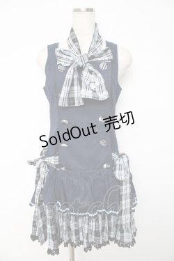 画像1: PUTUMAYO / チェックリボンダブルワンピ  紺 Y-25-11-01-105-PT-OP-SZ-ZY