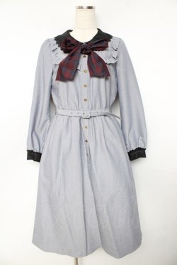 画像1: Secret Honey / ピンタックフリルロングシャツワンピース 2 グレー Y-25-11-01-106-CA-OP-SZ-ZY