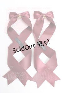 LOTUS ribbon / ツインテールリボンバレッタ  ワイン Y-25-11-01-016-EL-ZA-SZ-ZY