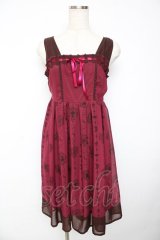 axes femme POETIQUE / 不思議の国のアリスワンピース M ワイン Y-25-11-01-109-AX-OP-SZ-ZY