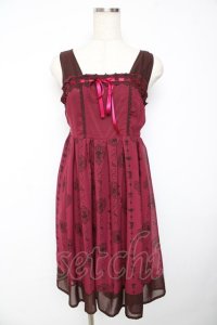 axes femme POETIQUE / 不思議の国のアリスワンピース M ワイン Y-25-11-01-109-AX-OP-SZ-ZI