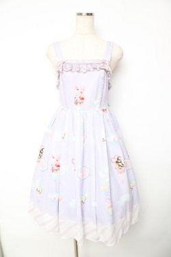 画像1: axes femme kawaii / アイス柄ジャンパースカート M ラベンダー Y-25-11-01-110-AX-OP-SZ-ZY