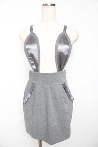 one spo / バニーイヤーサス付きスカート M グレー Y-25-11-01-113-PU-SK-SZ-ZY