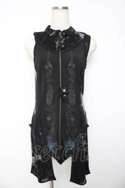 画像1: Desoro Works / 琉球浪漫物語 第二章襟付き襟付きタンクトップ  黒 Y-25-11-01-115-GO-OP-SZ-ZY